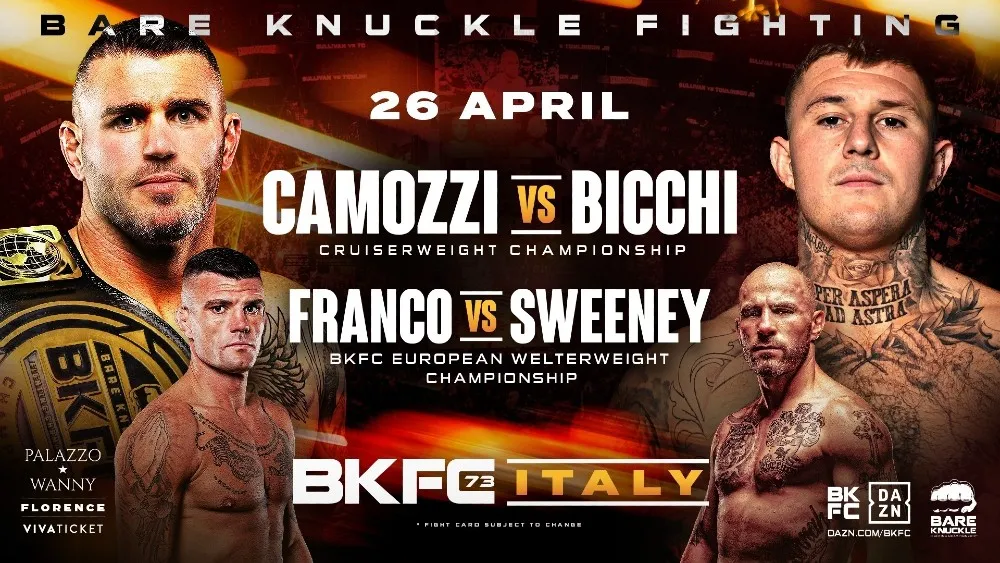 Bare Knuckle FC 73 в Италии 26 апреля