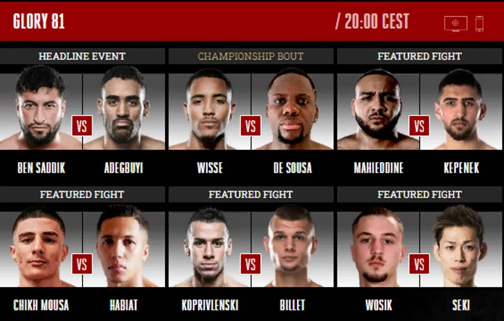Glory 81: кард
участников 