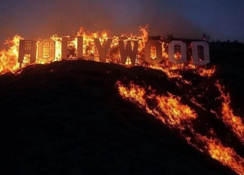 Легендарная надпись HOLLYWOOD тоже пострадала во время пожаров