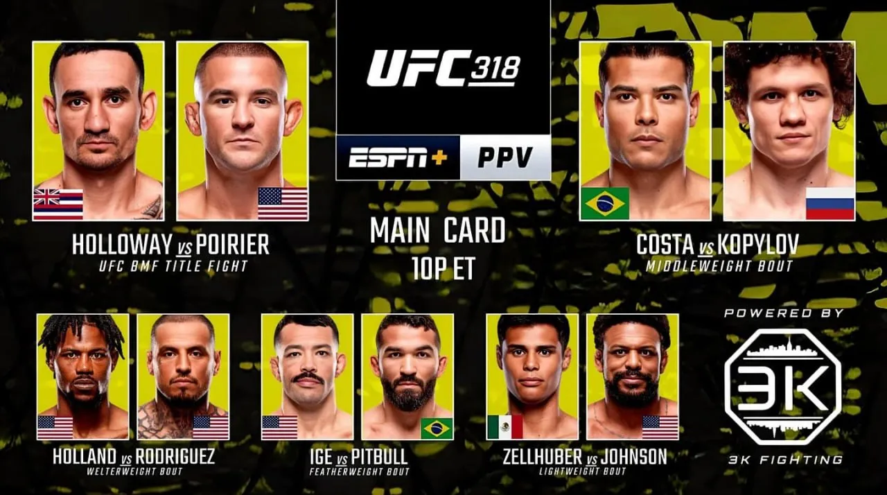 Главный кард UFC 318