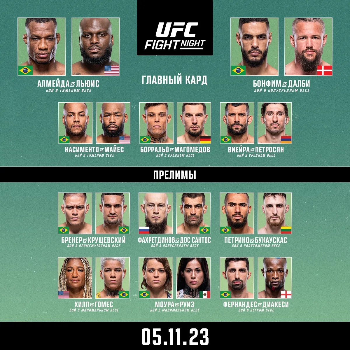 Кард UFC Fight Night 231