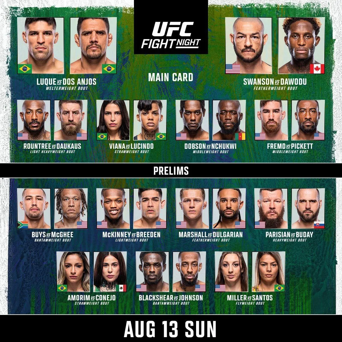 Кард турнира UFC Vegas 78