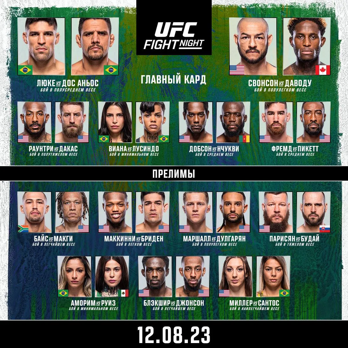 Кард UFC on ESPN 51