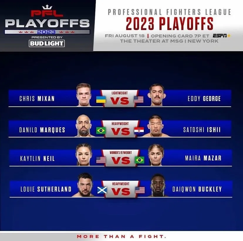 Предварительный кард PFL 8: 2023