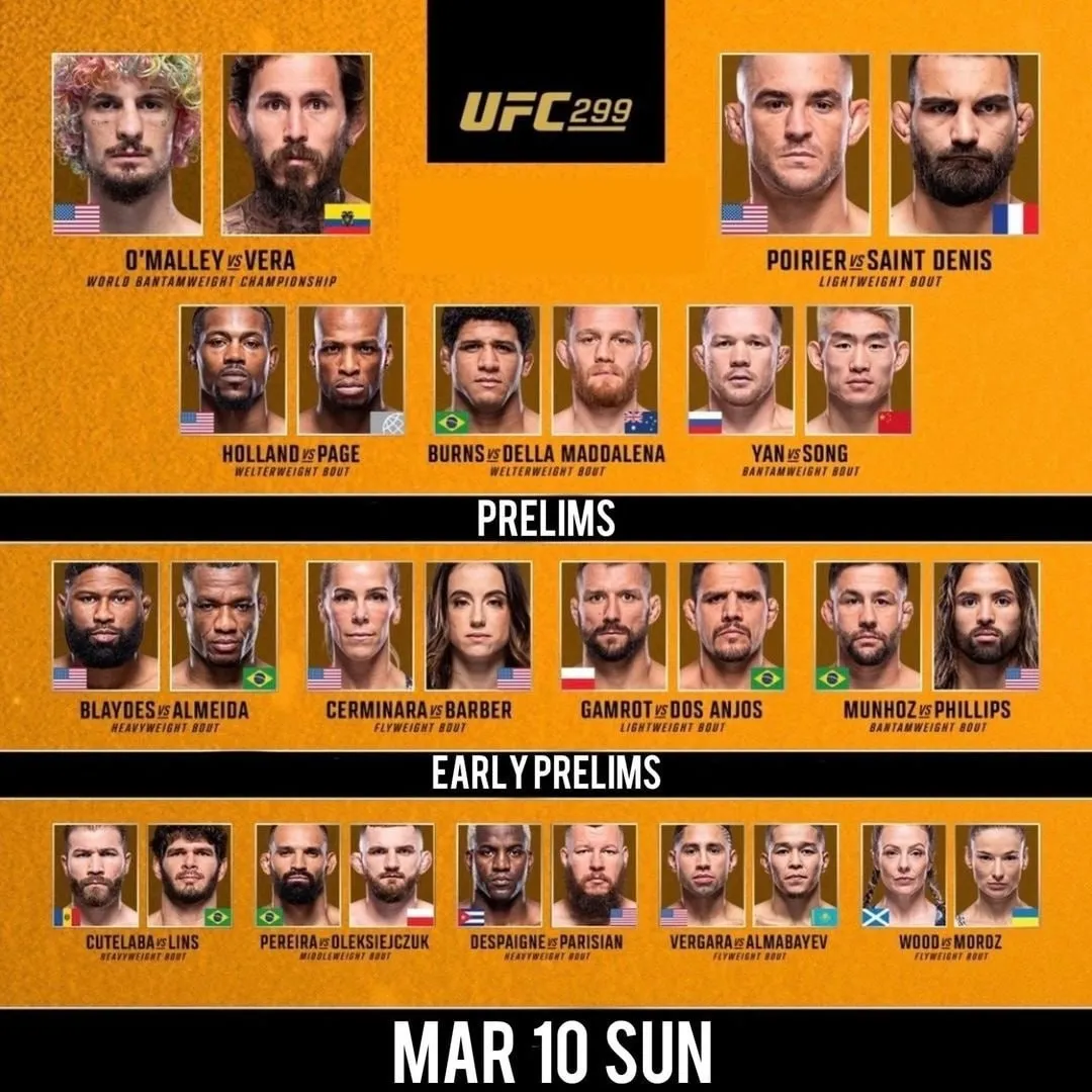 Кард UFC 299