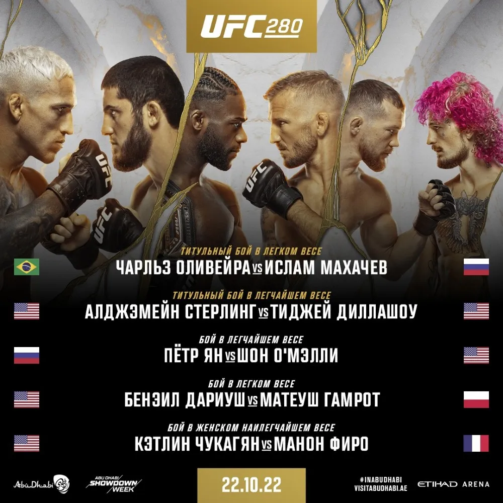 Основной кард UFC 280