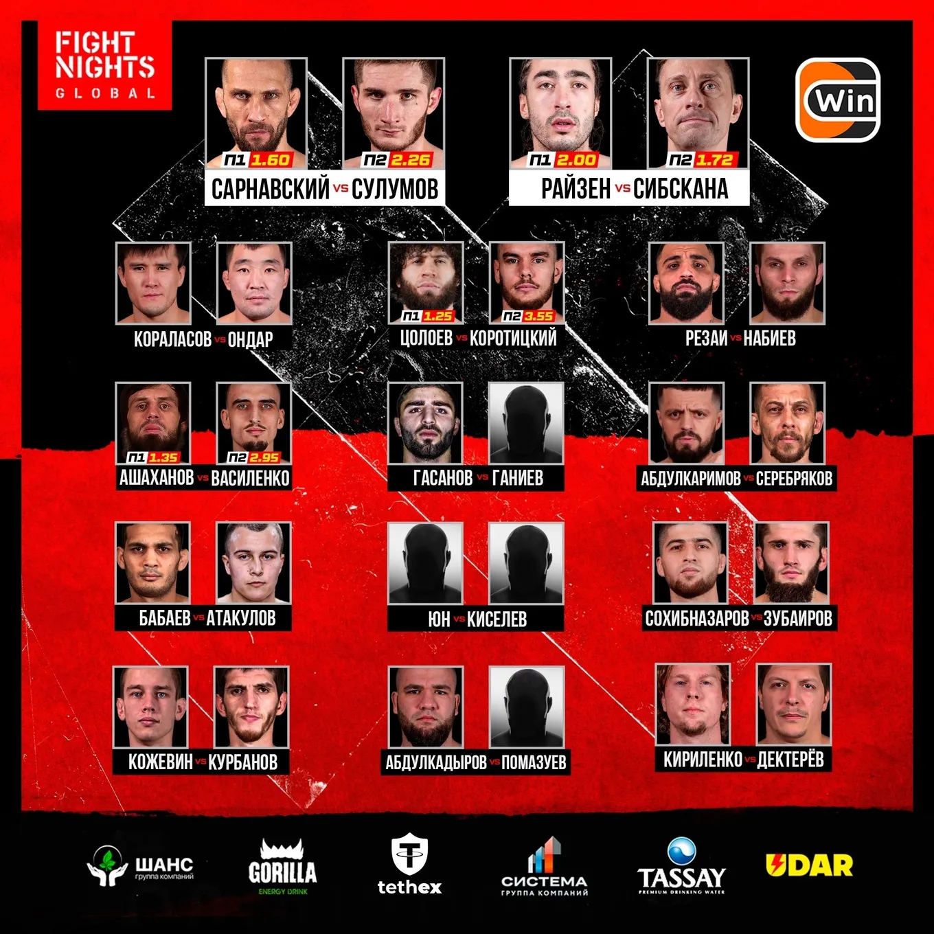 Кард турнира Fight Night 123