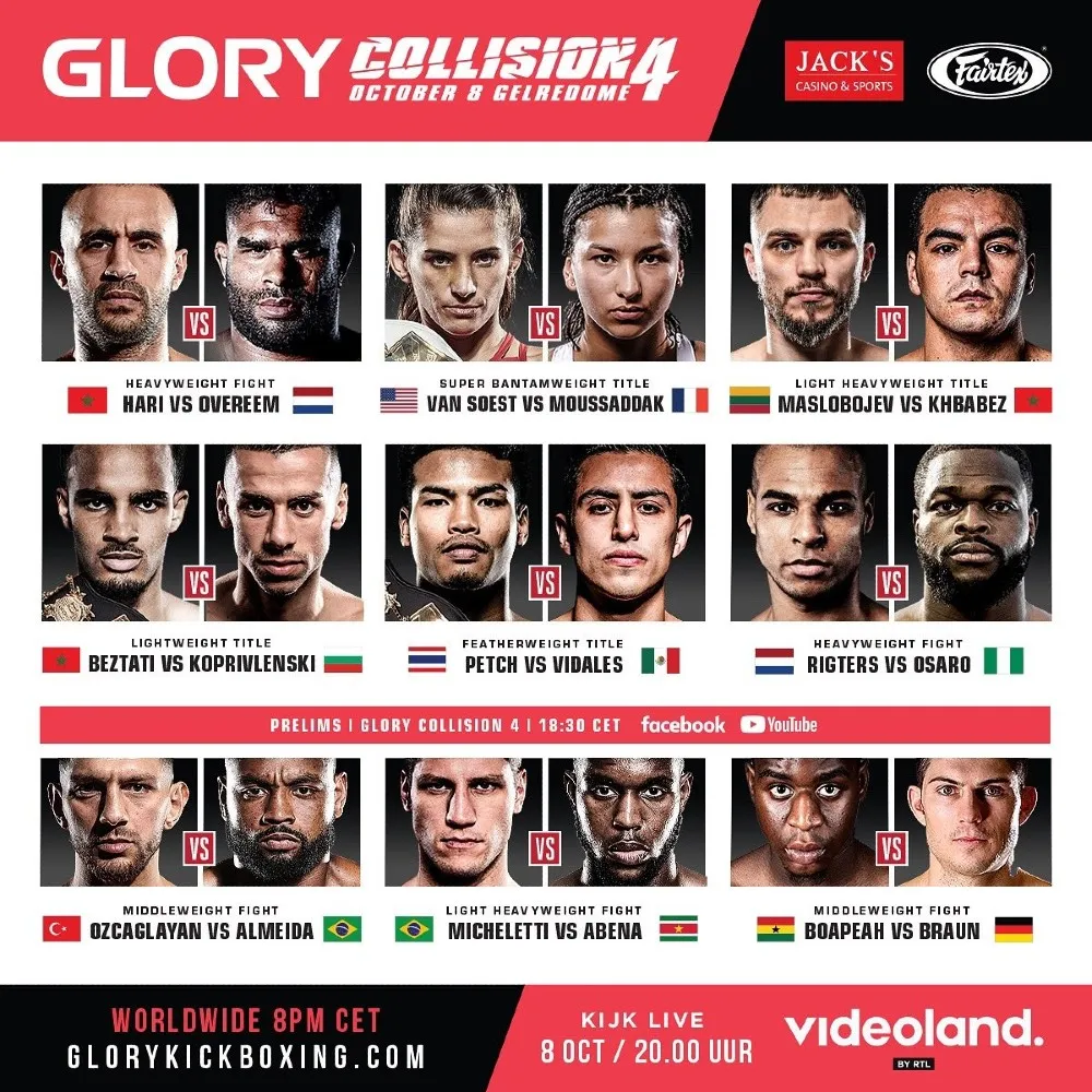 Все участники, кард Glory 8 октября