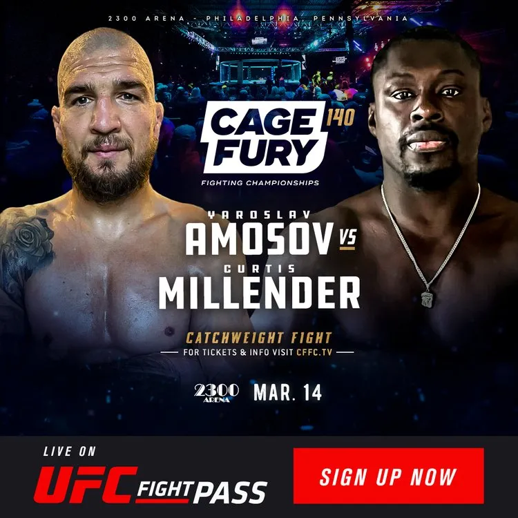 Cage Fury FC 140 15 марта, Ярослав Амосов – Кертис Миллендер