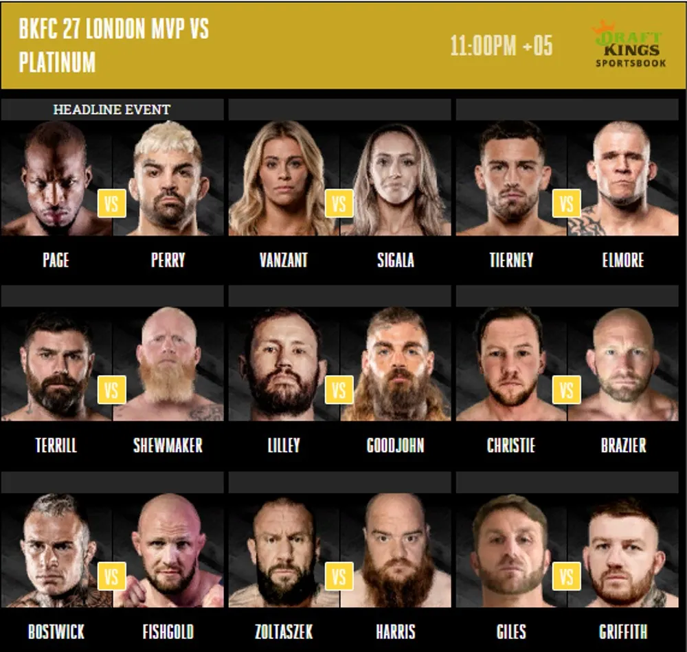 Bare Knuckle FC: кард участников 