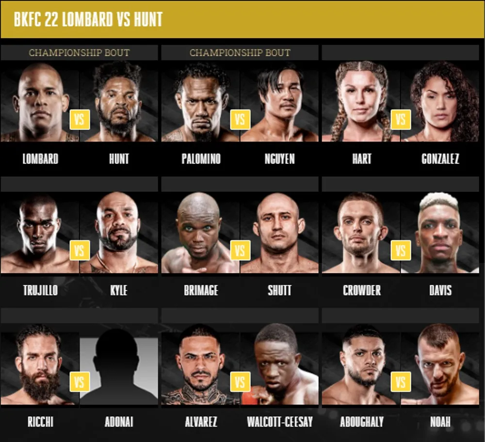 Все участники, кард BKFC 22