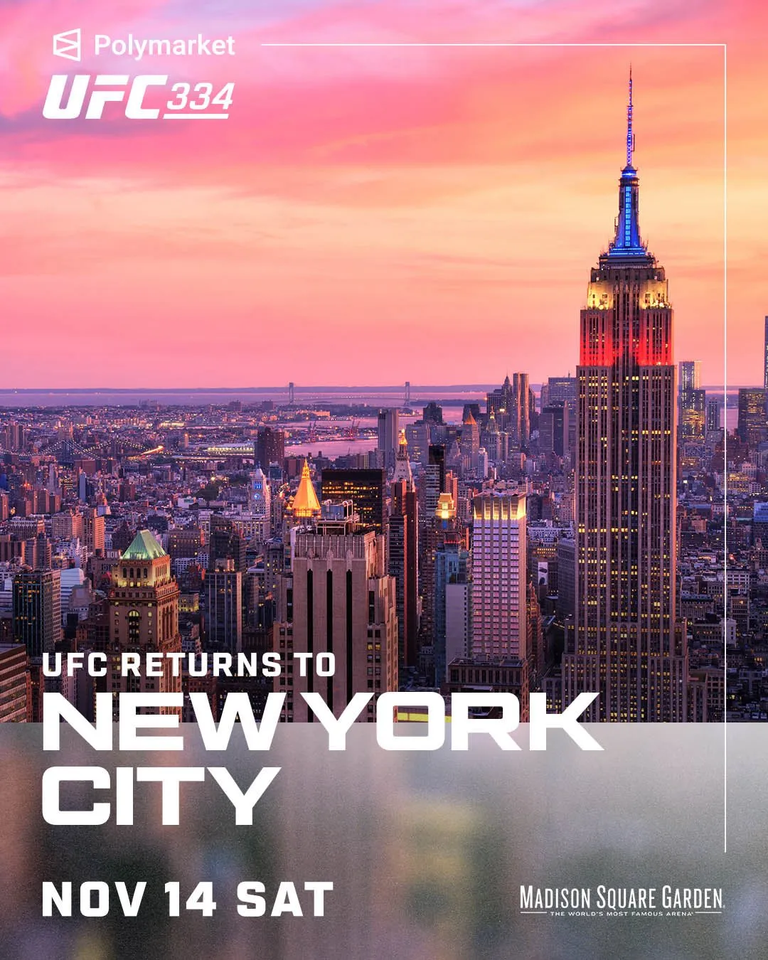 UFC 334 пройдет в Нью-Йорке на легендарной арене Madison Square Garden