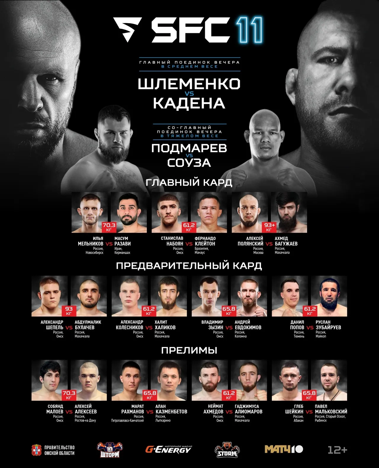Полный кард турнира Shlemenko FC 12 июля