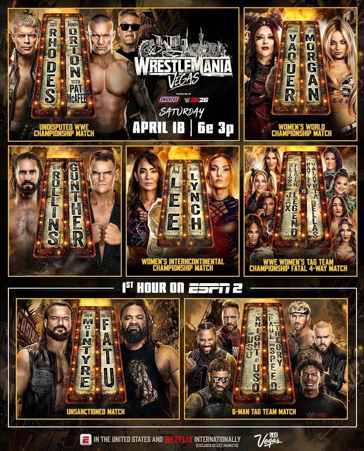 Кард первой ночи турнира WrestleMania 42