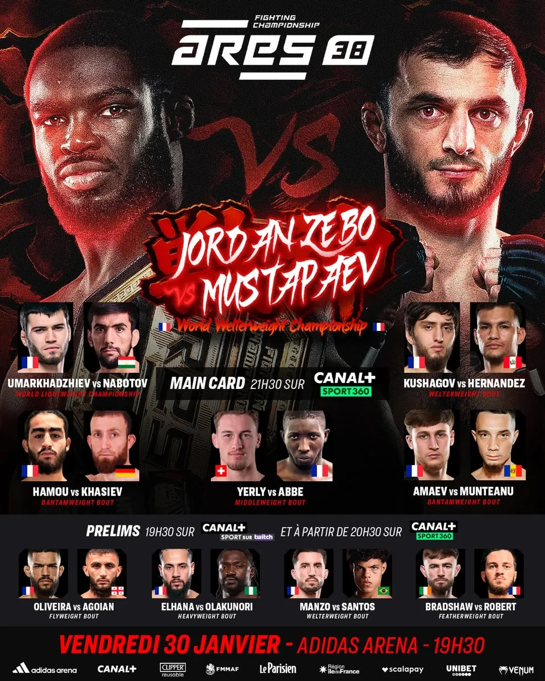 Полный кард турнира Ares FC 30 января