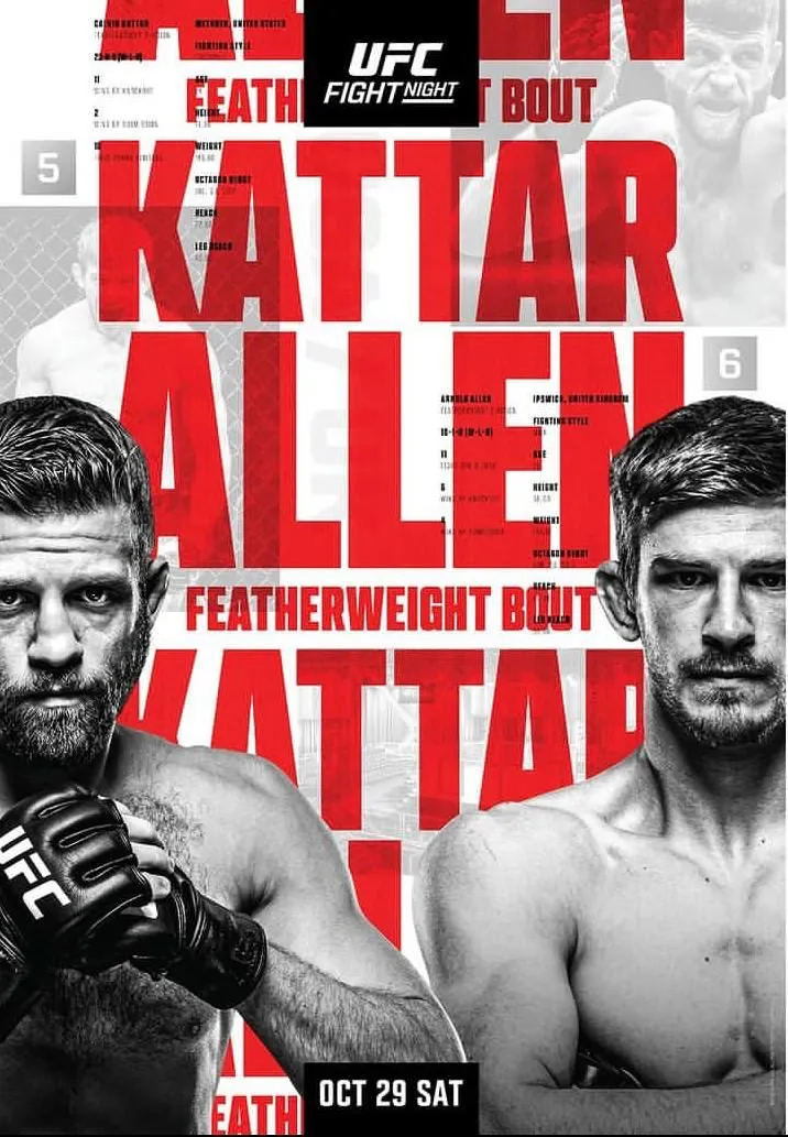 Поединок Каттар&nbsp;– Аллен возглавит турнир UFC Vegas 63
