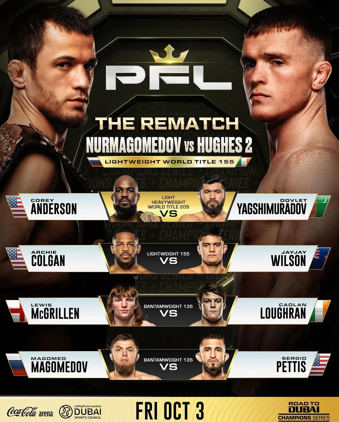 Основной кард турнира PFL Champions Series 3