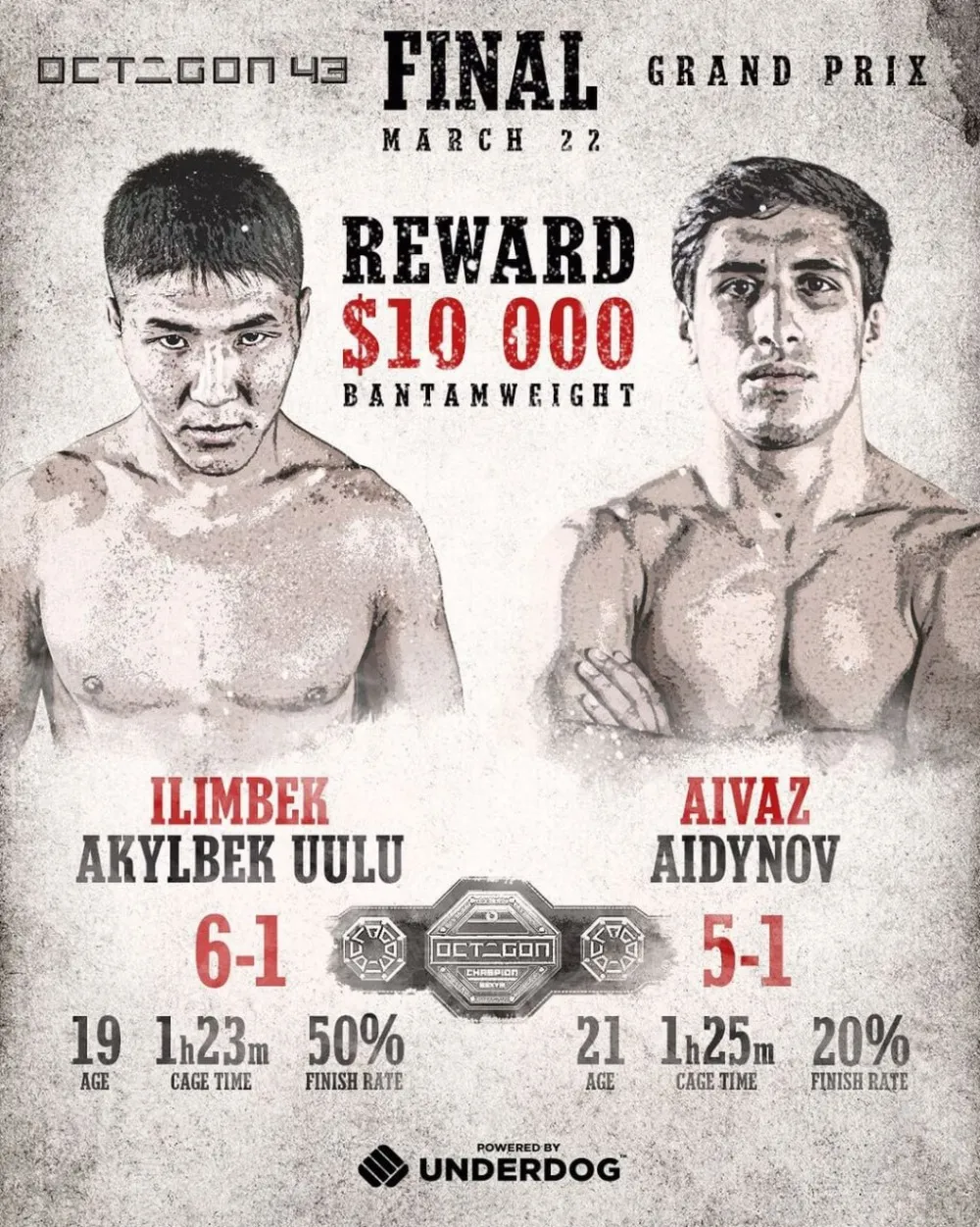 Octagon 43: Айдинов – Акылбек 22 марта