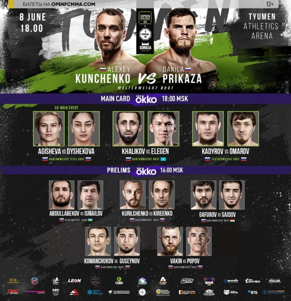Полный кард турнира Open FC 8 июня