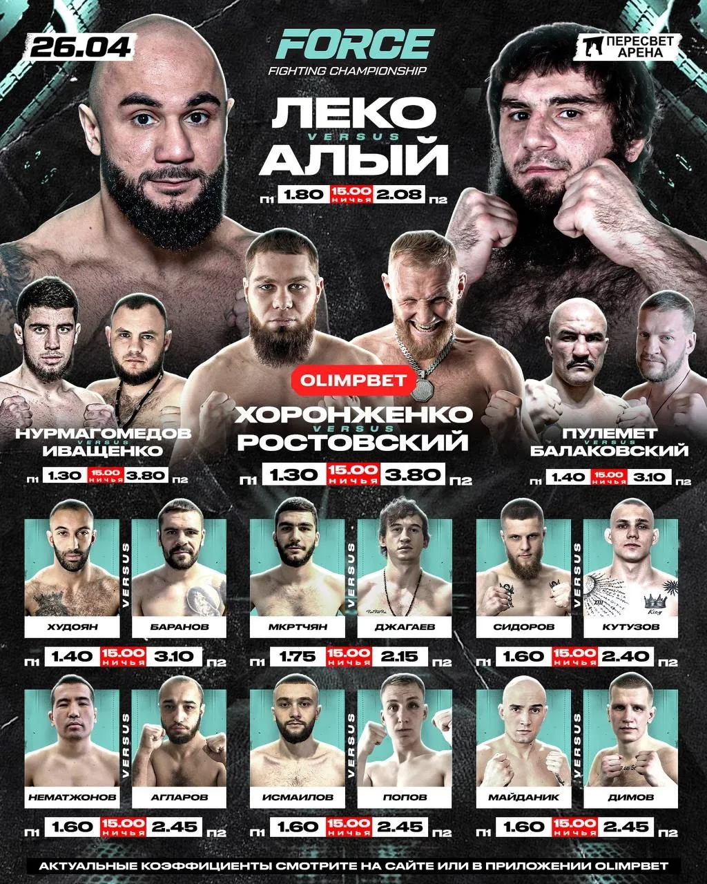 Кард первого турнира Force FC
