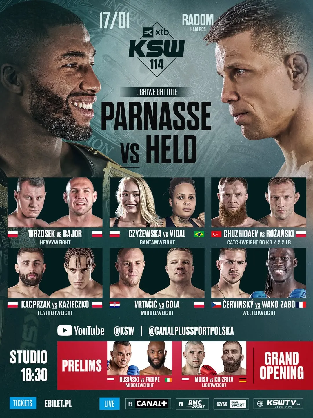 Главный кард турнира KSW 17 января