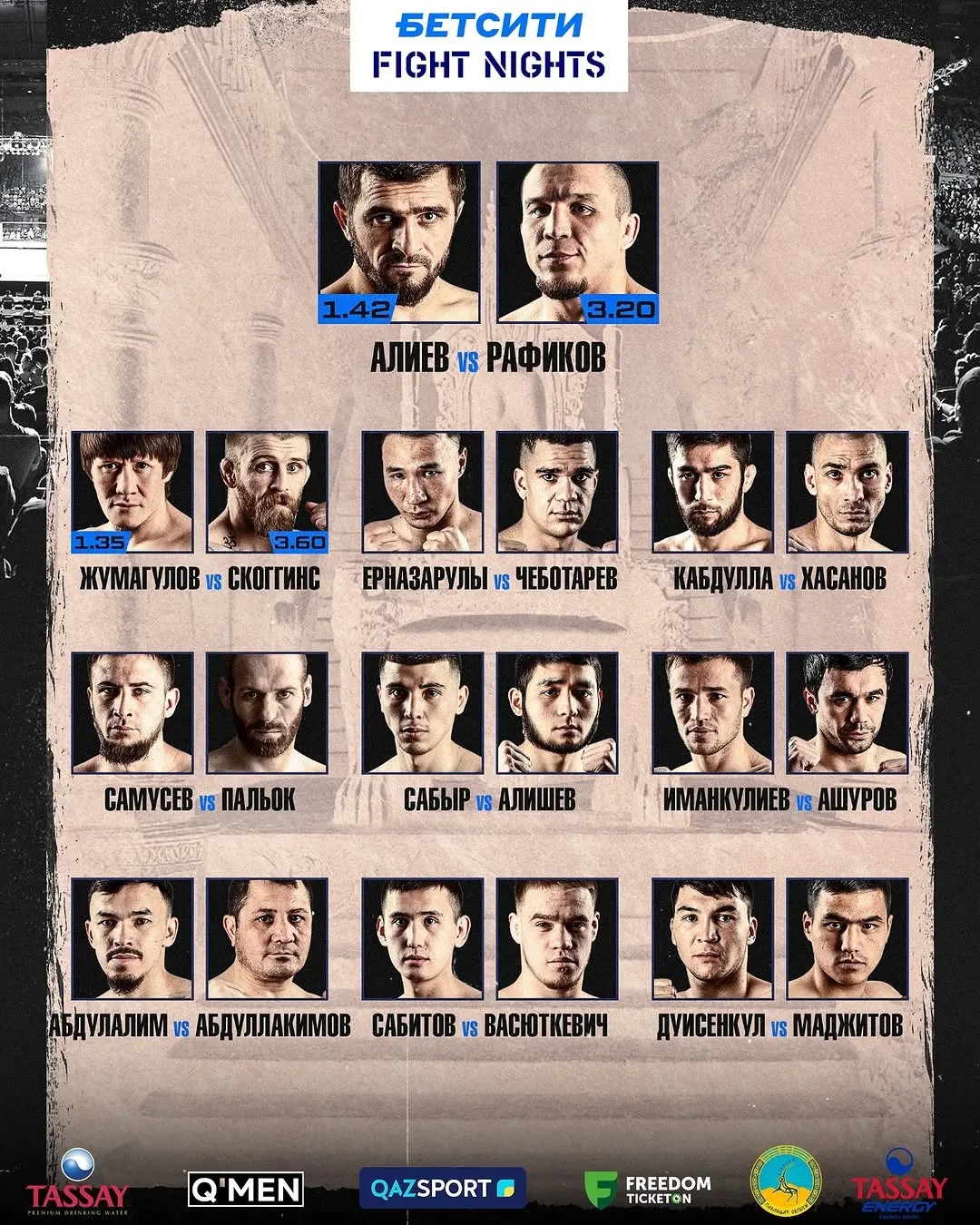 Полный кард БЕТСИТИ Fight Nights Boxing