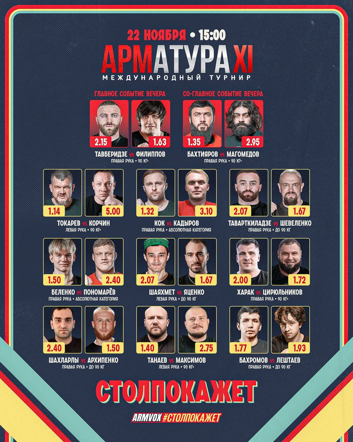 Полный кард турнира Арматура 11