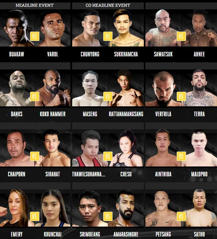 Кард турнира BKFC Thailand 3