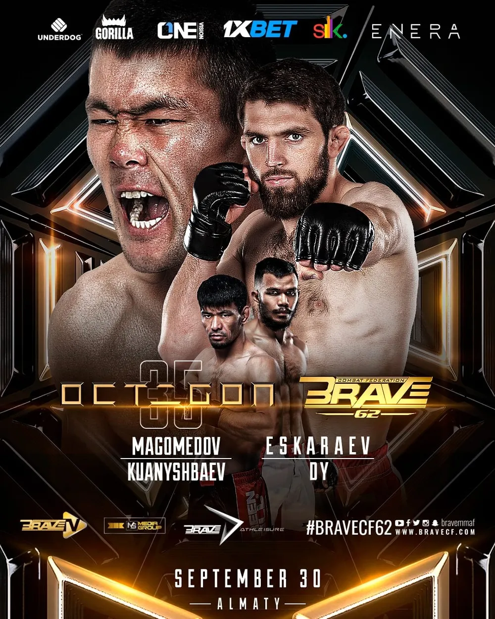 Совместный турнир Brave CF 62 и Octagon 34