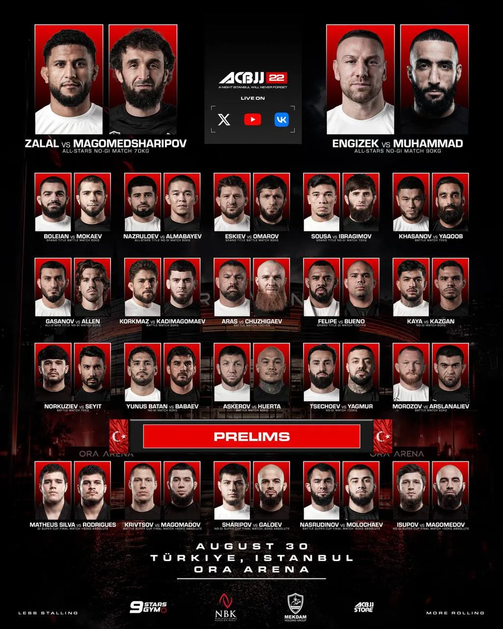 Кард турнира ACB JJ 22