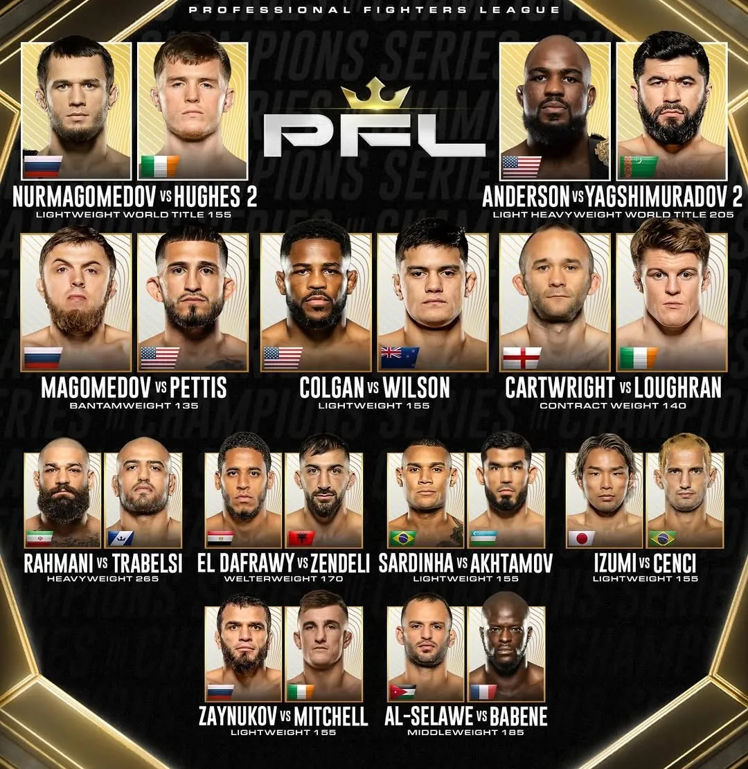 Полный кард турнира PFL Champions Series 3