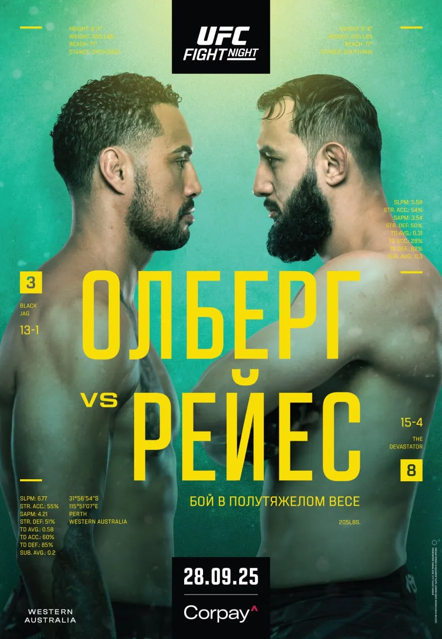 Постер боя Улберг – Рейес