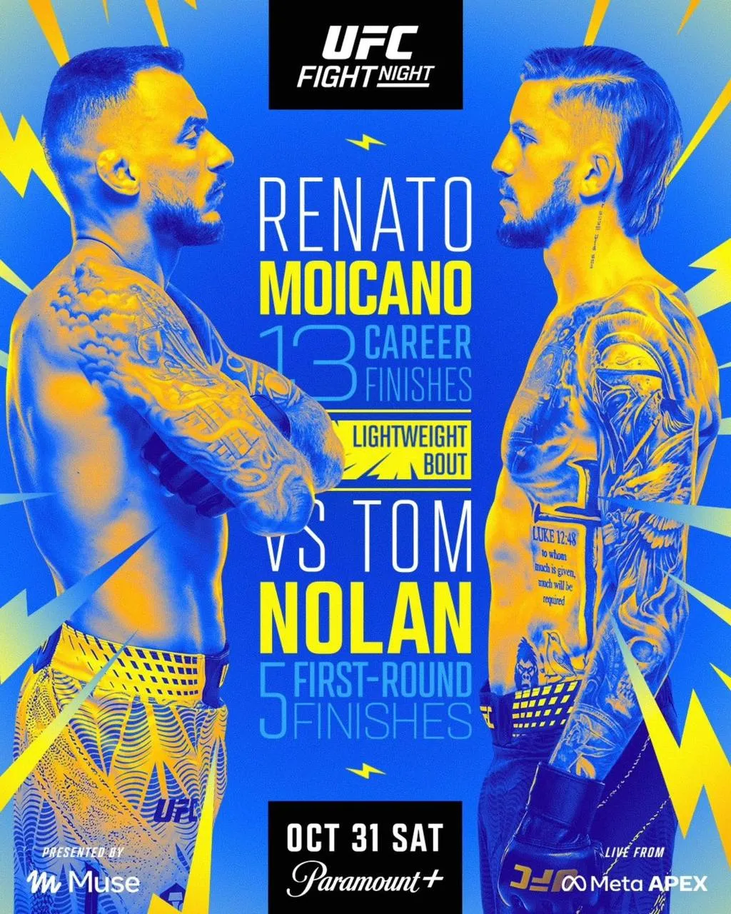 UFC Vegas 123 1 ноября, Ренато Мойкано – Том Нолан