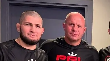 Появилось видео встречи Хабиба Нурмагомедова и Федора Емельяненко на турнире PFL в Дубае