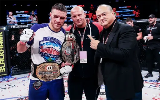 ВИДЕО: Немков вернулся в Россию с чемпионским поясом Bellator