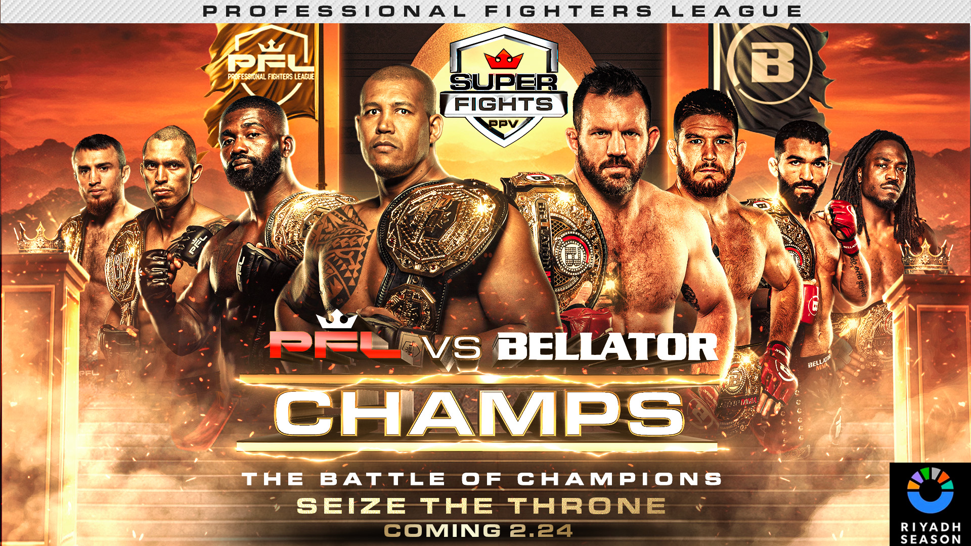 Официальный постер турнира PFL vs Bellator Champs