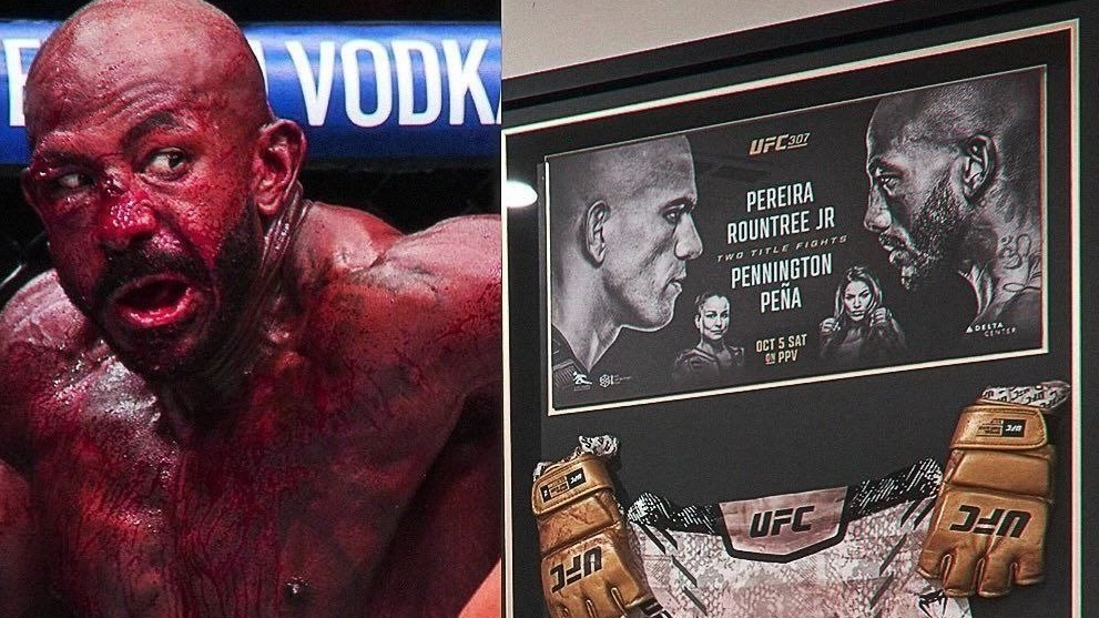 Раунтри повесил в рамку свои шорты с боя против Перейры на UFC 307