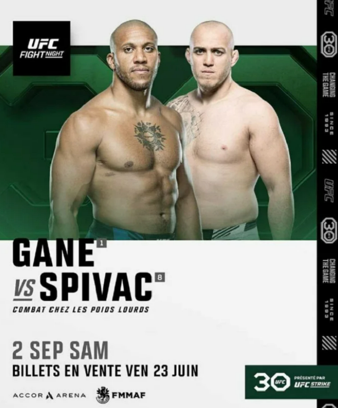 Поединок Сергея Спивака и Сирила Гана возглавит турнир UFC Париж 2 сентября