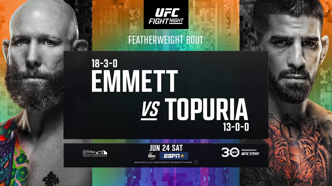 Претендентский бой Топурии и последний шанс для Жумагулова: ставки на лучшие бои UFC on ABC 5