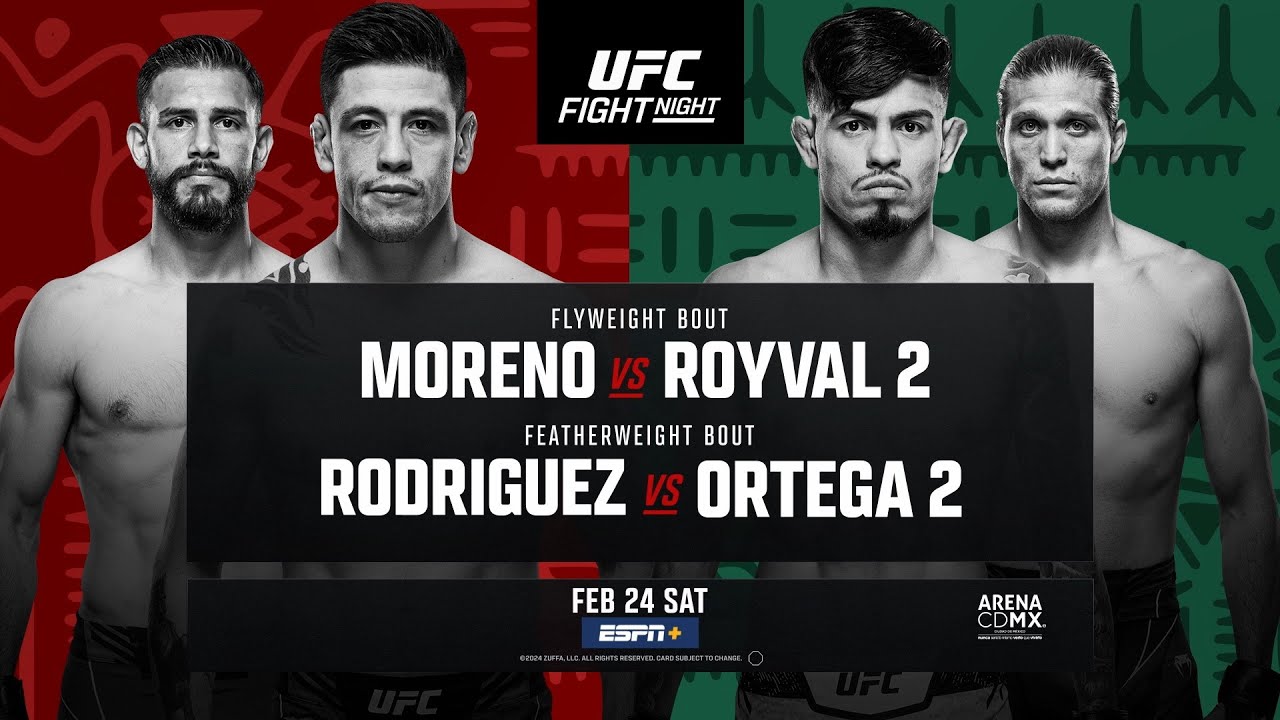 Результаты турнира UFC Fight Night 237: Ройвал победил Морено, Ортега задушил Родригеса