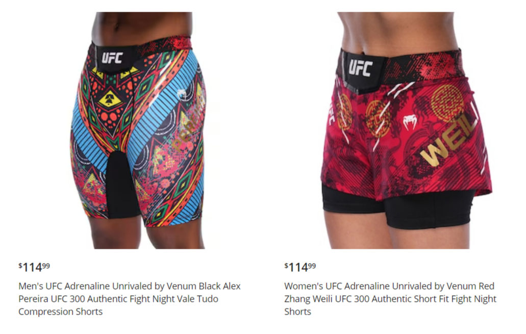 Новые шорты уже можно приобрести в официальном магазине UFC