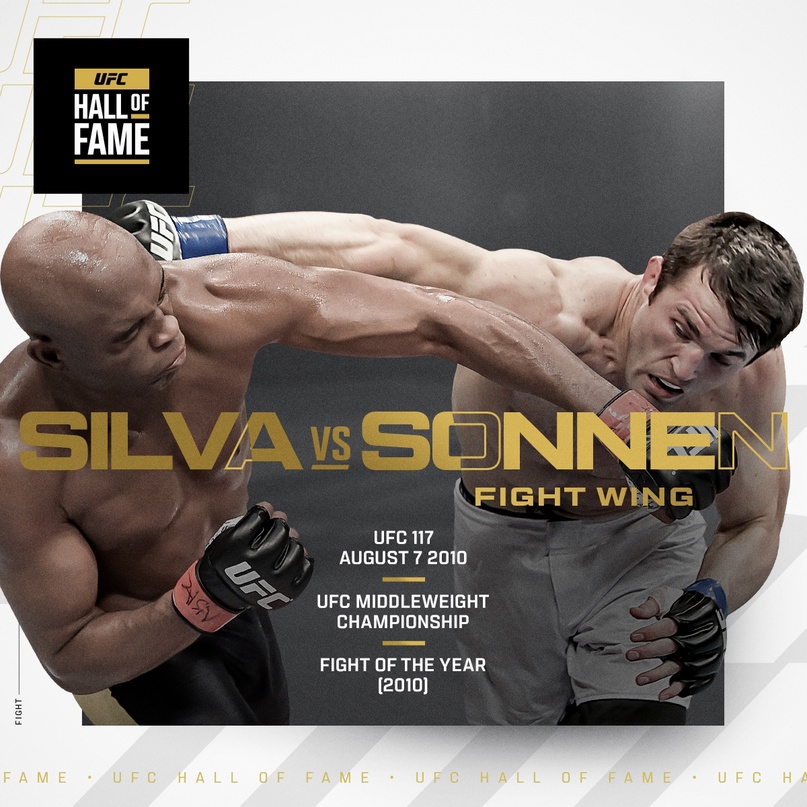 Легендарная битва Соннена и Силвы будет внесена в Зал славы UFC