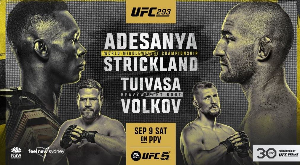 Результаты турнира UFC 293: Адесанья – Стрикленд, Волков – Туиваса