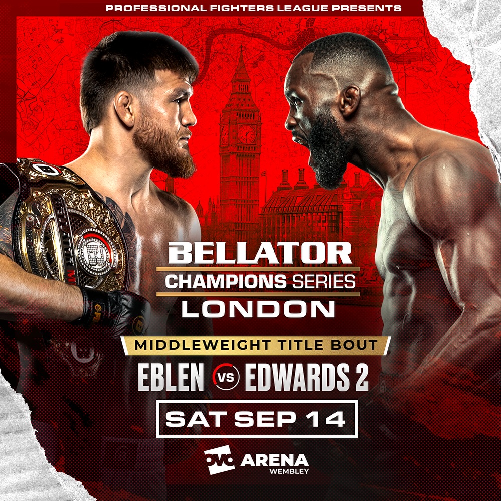 Чемпион Bellator Эблин и Эдвардс проведут реванш 14 сентября в Лондоне