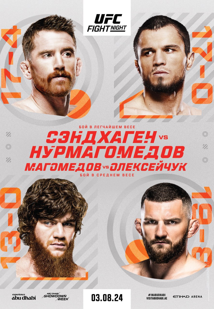 Афиша турнира UFC on ABC 7 в Абу-Даби