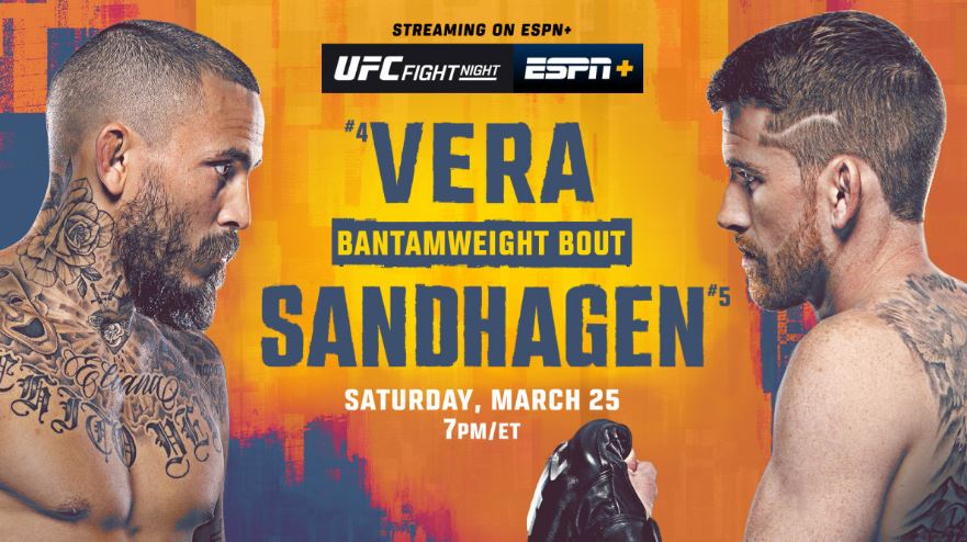 Стали известны результаты турнира UFC on ESPN 43: Вера – Сэндхаген
