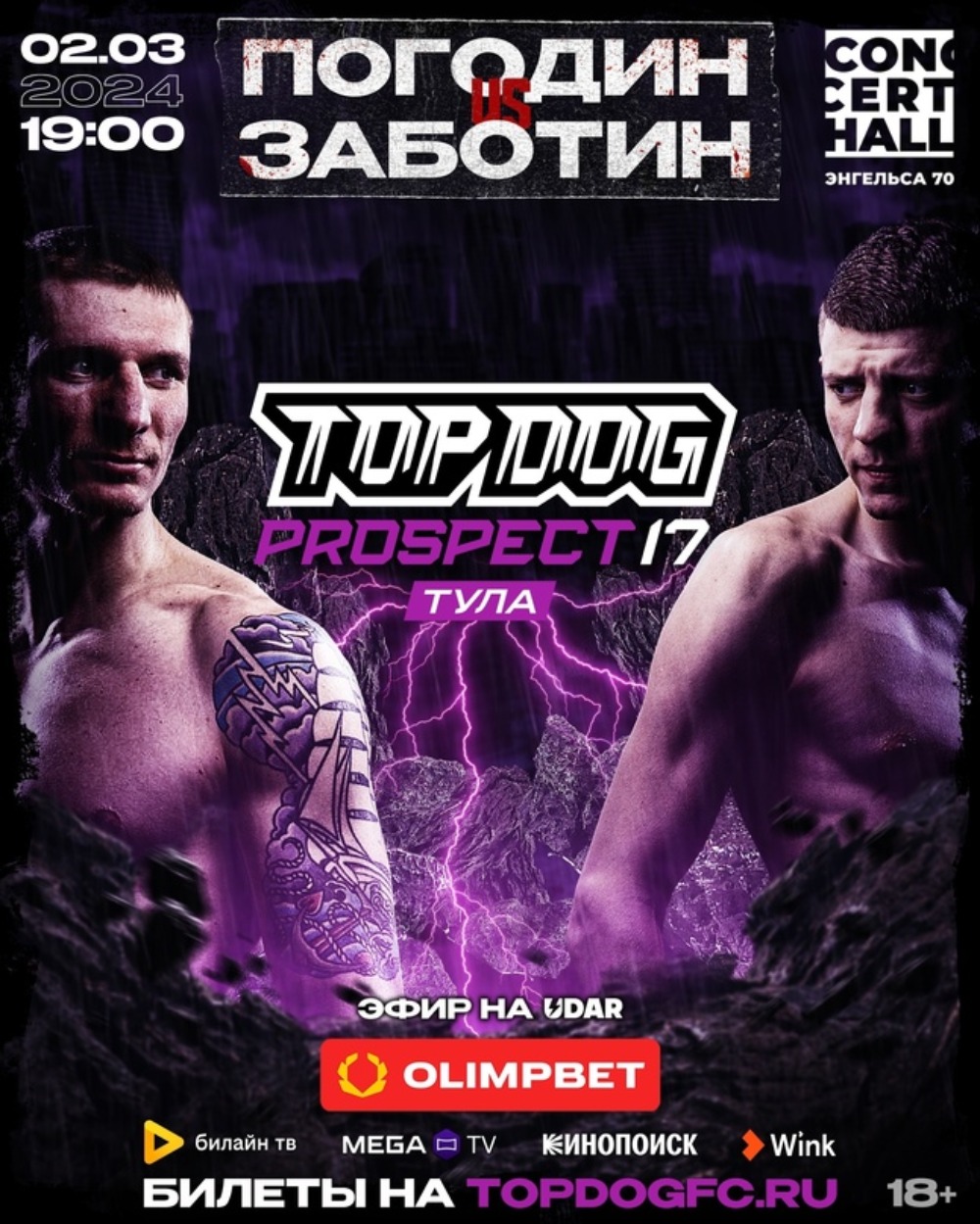 Top Dog: Prospect 17 в Туле 2 марта, Денис Погодин – Валера Заботин