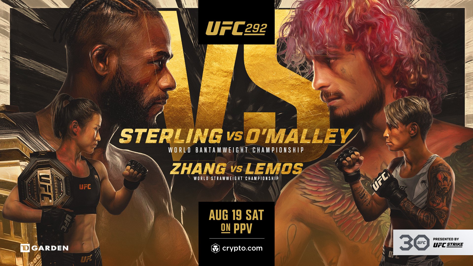 Представлен официальный постер UFC 292: Стерлинг – О’Мэлли, Жанг – Лемос