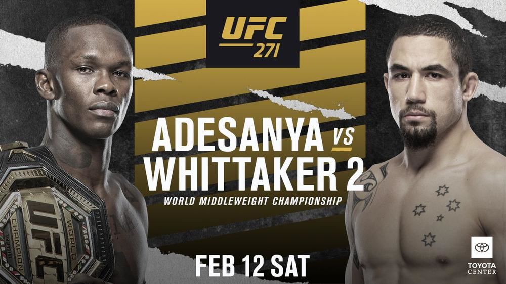 Когда начнется трансляция турнира UFC 271: Адесанья – Уиттакер 2